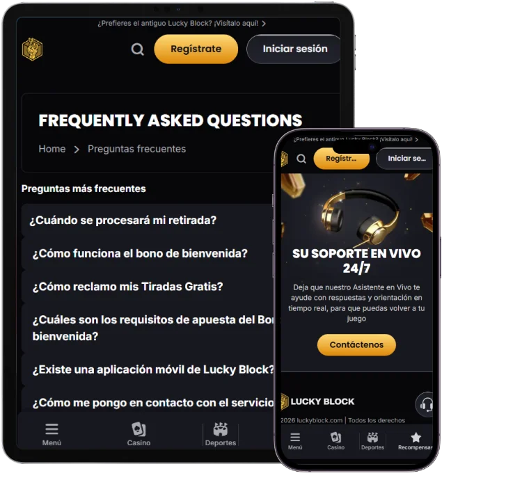 Lucky Block Casino FAQ y soporte móvil Lucky Block Casino preguntas frecuentes y soporte en la versión móvil
